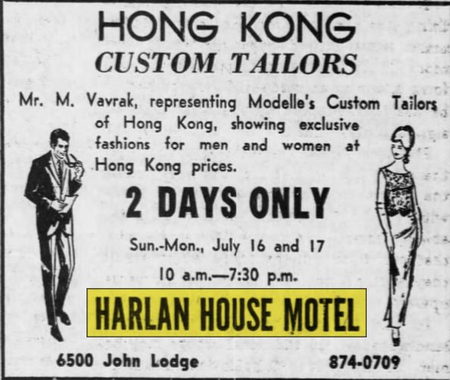 Harlan House Motel - July 1967 Ad (newer photo)